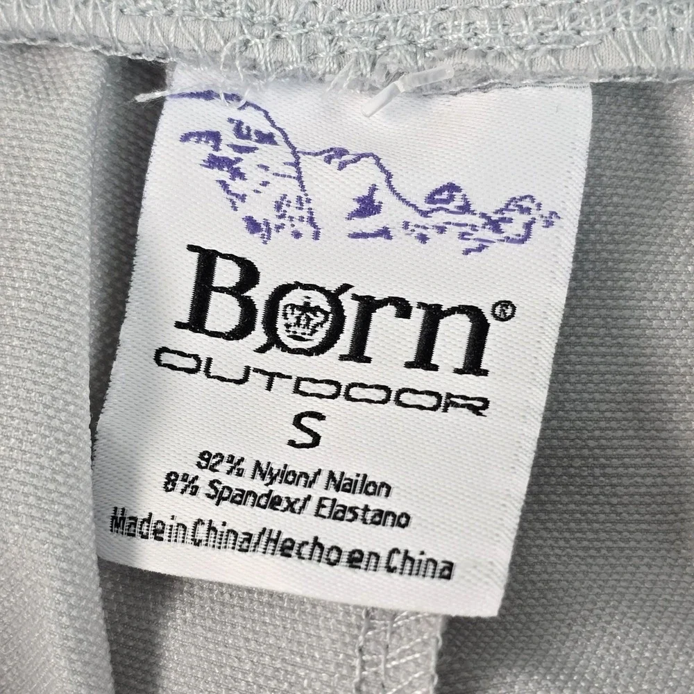 Born Outdoor‎ Womens Athletic Shorts Gray Lime Green Drawstring BO31305AS-RK S